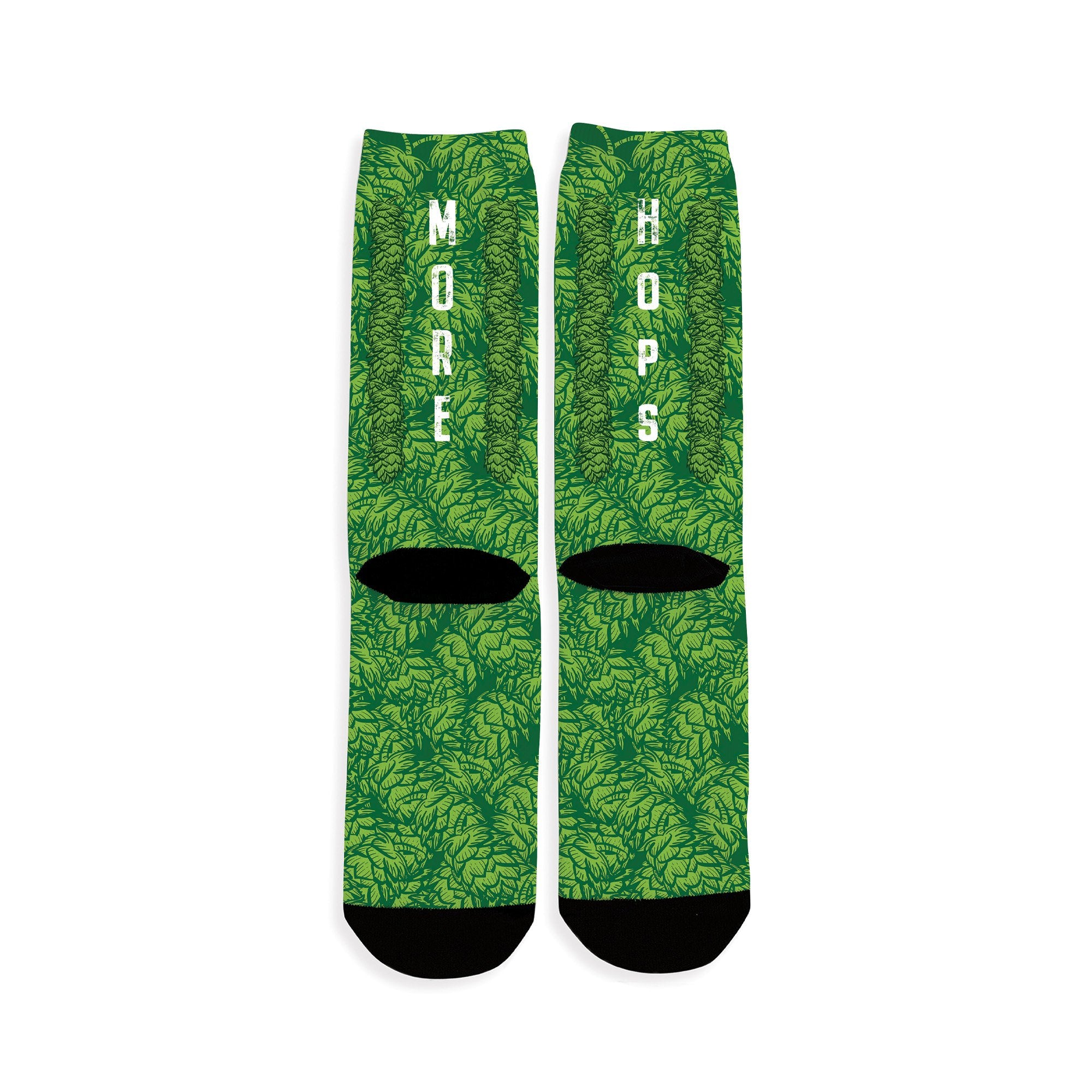 Hop-Bines craft beer socks with bold hop design and text on back