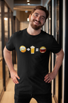 Sad Face + Beer = Happy Face Emoji Beer T-Shirt Action Shot