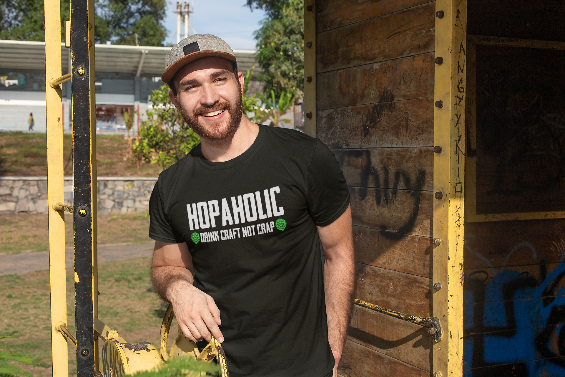 Hopaholic T-shirt for beer fans emphasizing craft over mass-market brews
