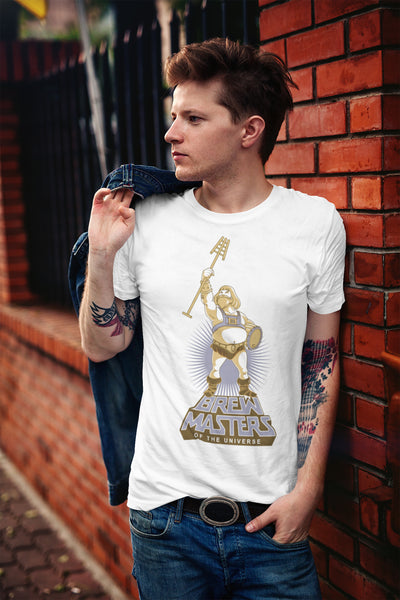 White Brewmasters of the Universe Homebrewing T-Shirt Model Shot