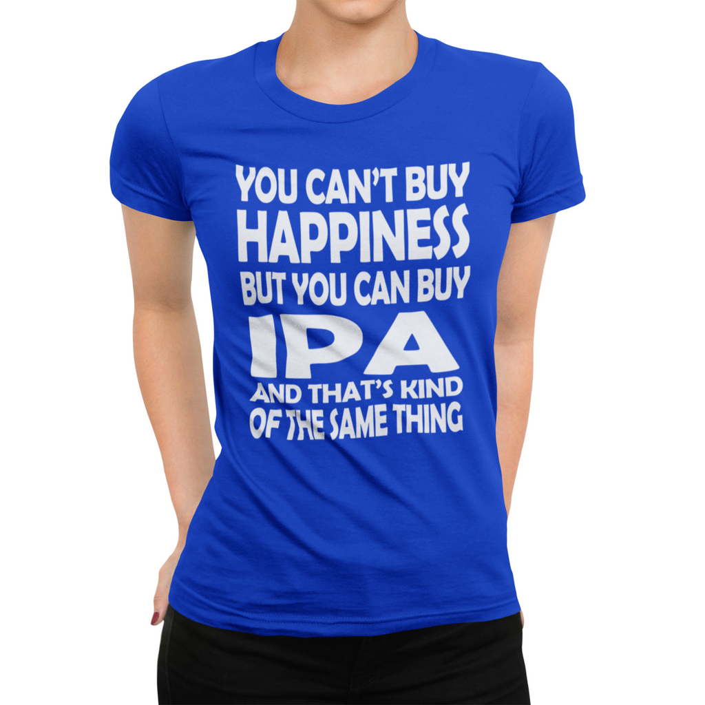 iPA lovers women's shirt with statement text on black, green, navy, and red options