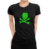 Green Hops and Crossbones Craft Beer Black Women's T-Shirt