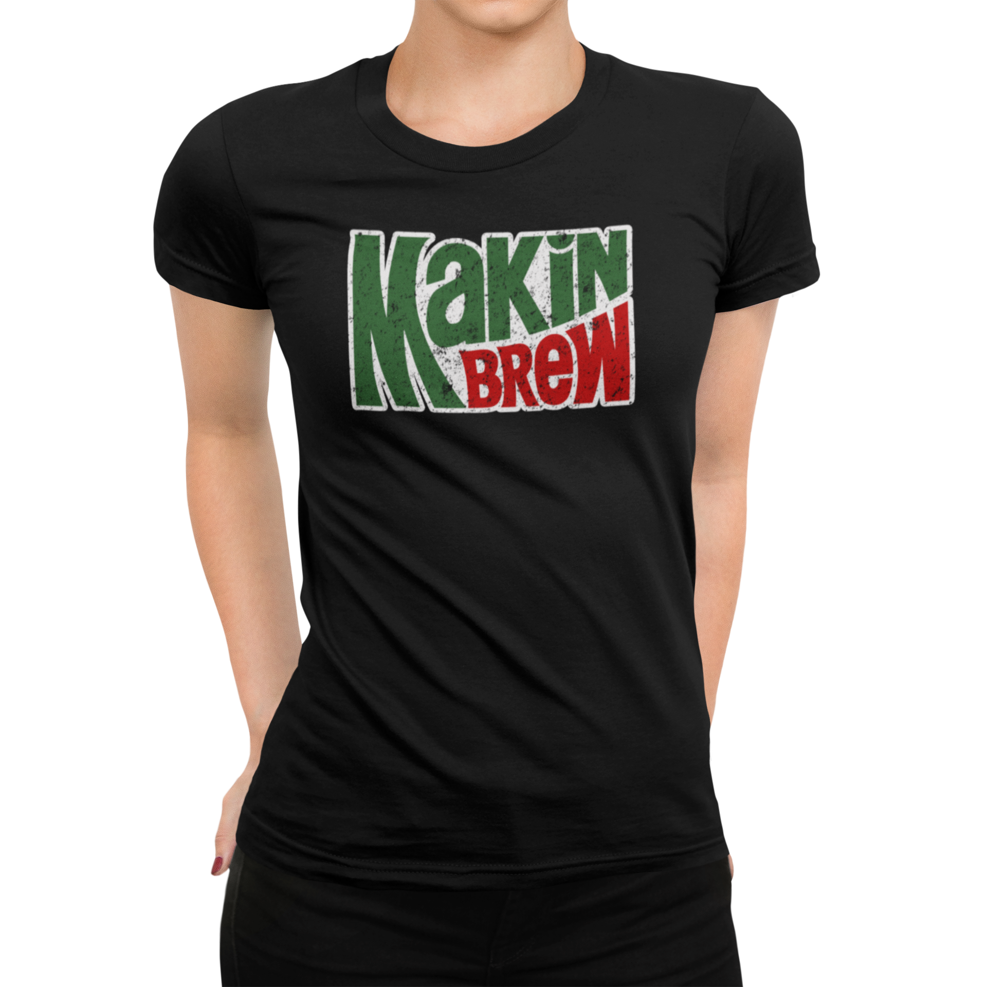 Women's black Makin’ Brew shirt for brew-day style