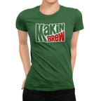Front view of soda-parody homebrew t-shirt