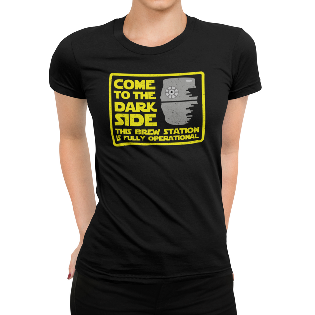Funny homebrewing shirt with galactic empire theme and keg graphic