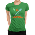Front view of sci-fi brew t-shirt with crossed mash paddles design