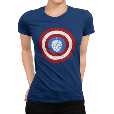 Captain Hop Cone America Shield Beer T-Shirt