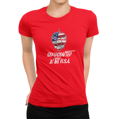 Red Women's Handcrafted in the USA Craft Beer T-Shirt