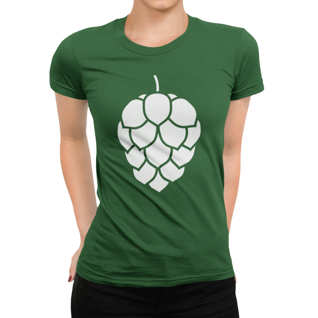 Soft cotton T-shirt with large hop cone icon for beer lovers