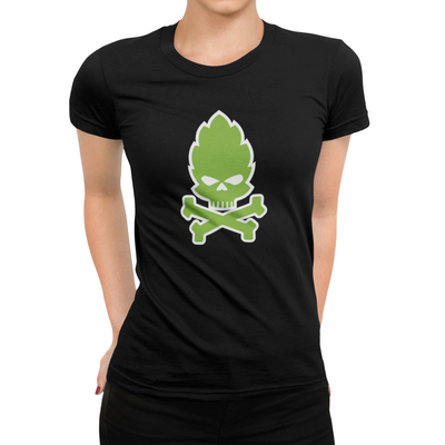 Hop Skull and Crossbones Craft Beer Black Women's T-Shirt