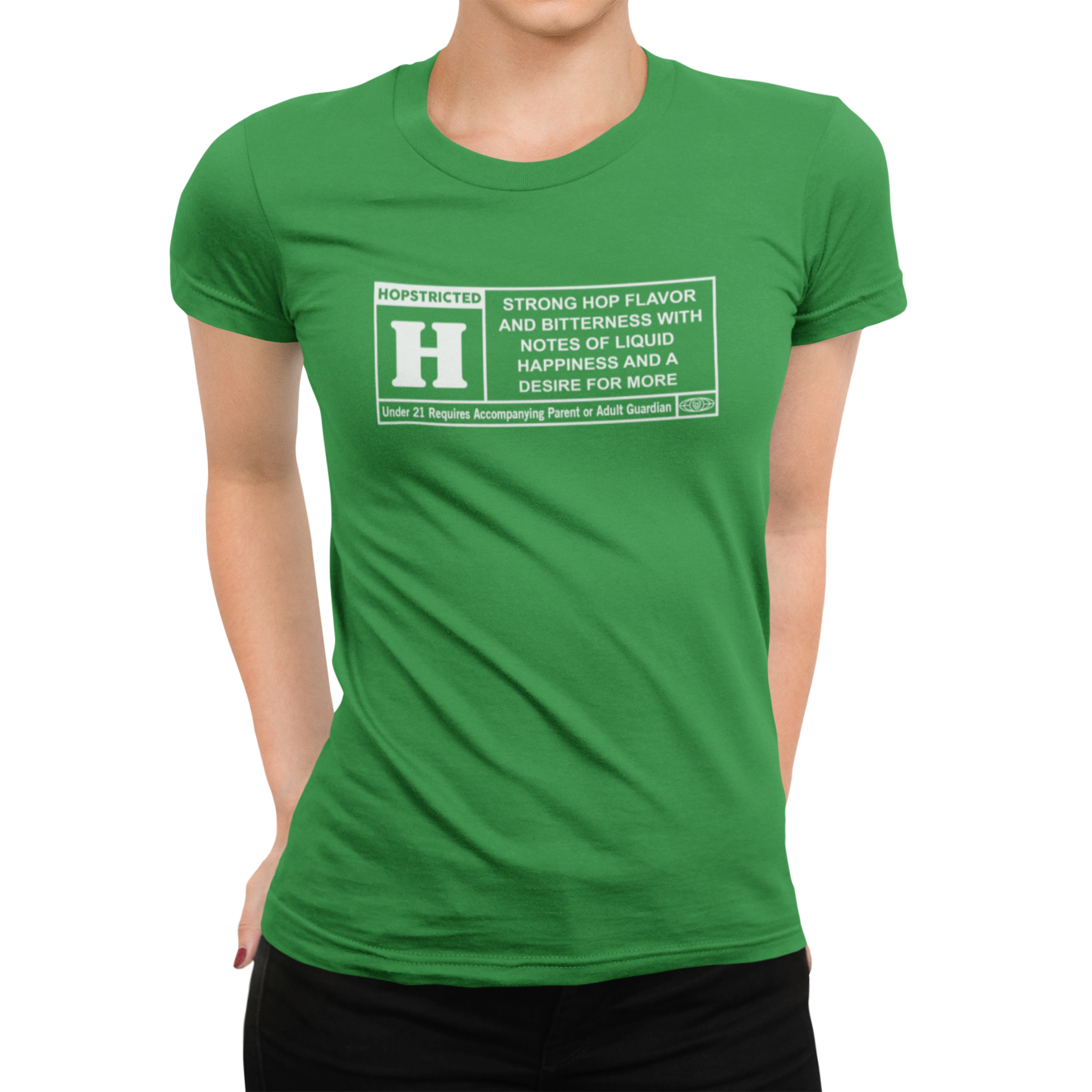 Green Women's Rated H for Hops Beer T-Shirt