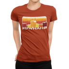 Breathable women's cotton shirt with homebrew slogan and sunset stripes