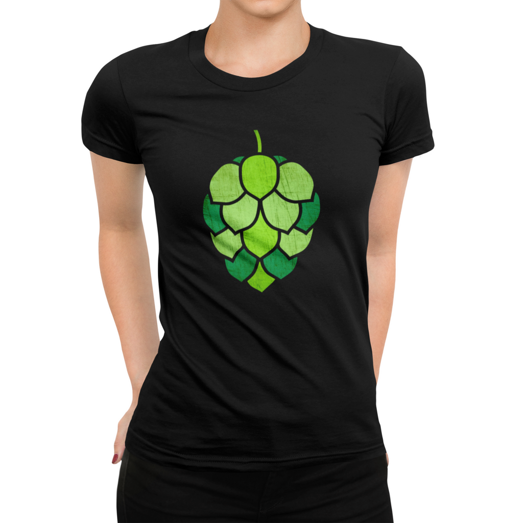Classic hop art women's t-shirt for IPA and craft beer lovers