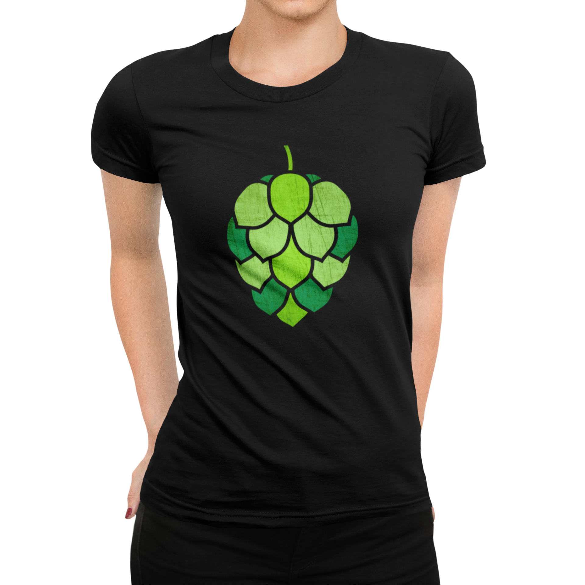 Classic hop art women's t-shirt for IPA and craft beer lovers