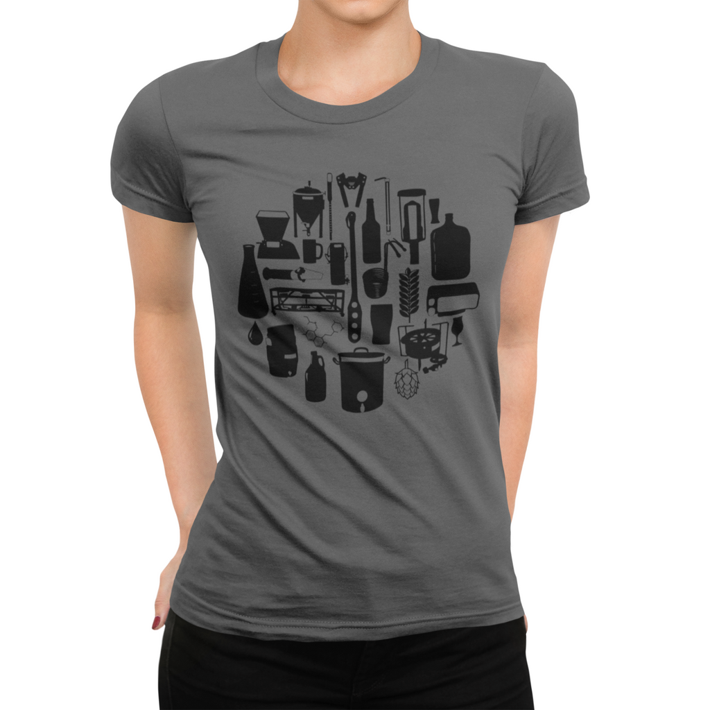 Grey Tools of the Trade Homebrew Craft Beer Women's T-Shirt Model Shot