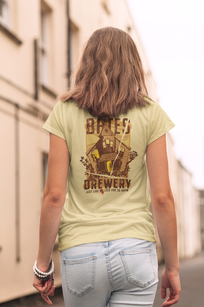 Women's Tan Bates Brewery Beer T-Shirt - Beer Like Mother Used to Brew
