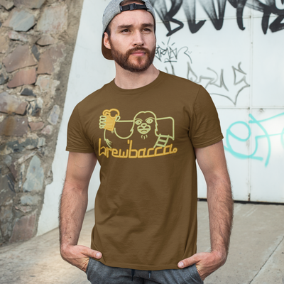 Brewbacca Beer Wars Brown T-Shirt On Model