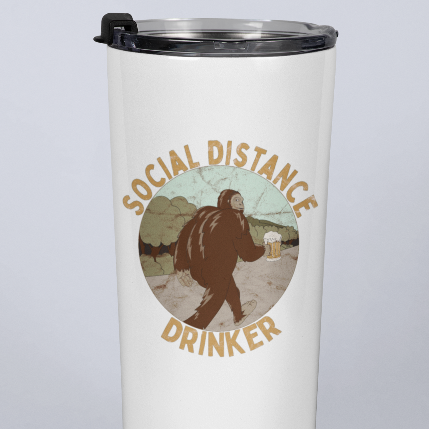Social Distance Drinker Beer 20oz Travel Mug