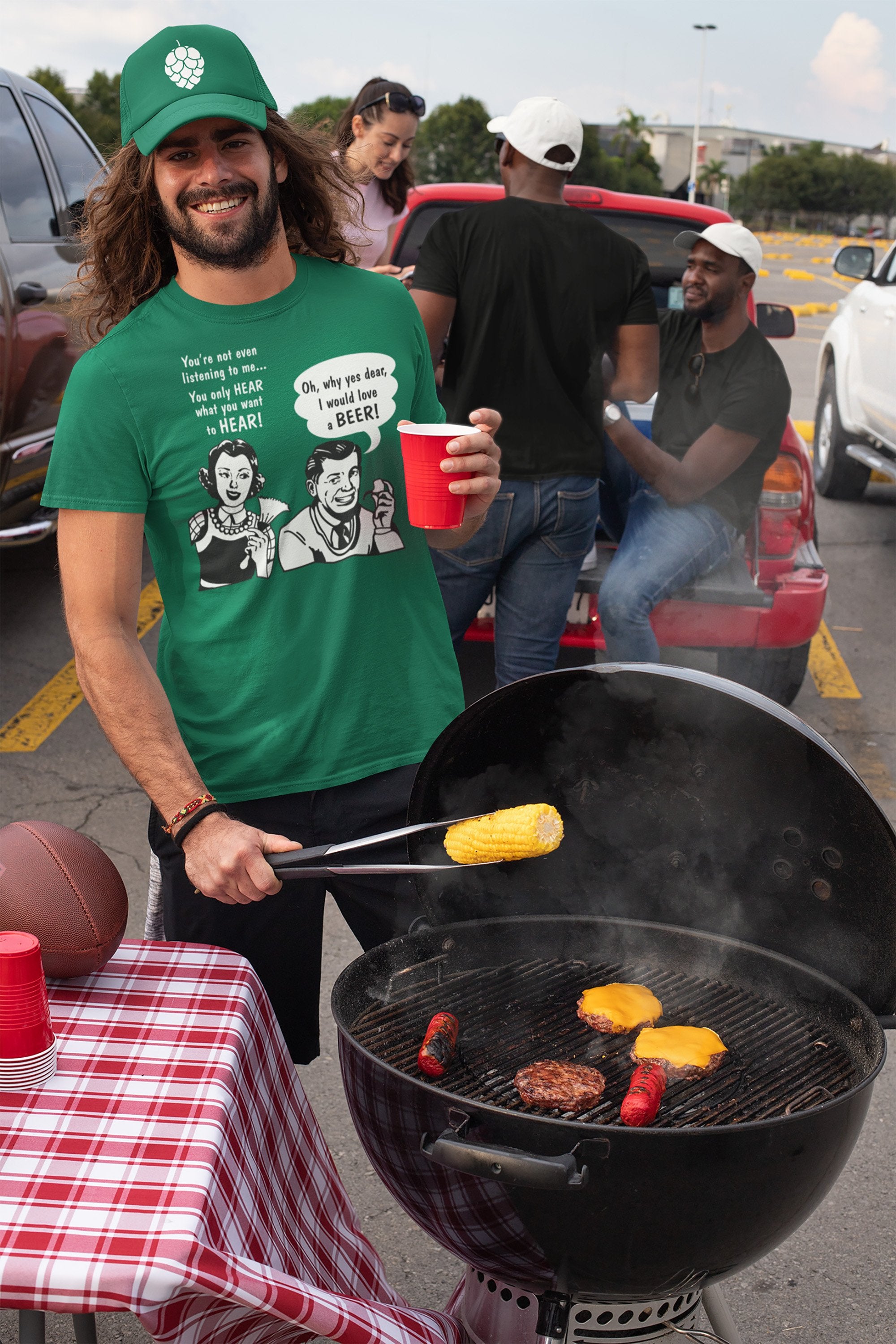 Casual look styled with the "Yes Dear, I Would Love A Beer" T-Shirt and jeans.